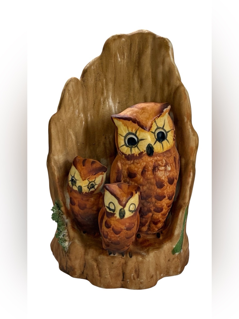 VINTAGE CERAMIC OWL FAMILY ORNAMENT
